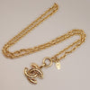 Chanel Vintage Quilted CC Pendant Necklace Metal
