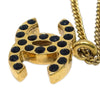 Chanel CC Logo Pendant Necklace Gold plated and Rhinestone