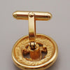 Chanel Vintage Logo Round Cufflinks Plated Gold