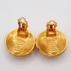 Chanel Vintage CC Round Button Clip-On Earrings Metal