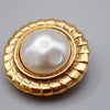 Secondhand Chanel Vintage Round Clip-On Earrings Metal with Faux
