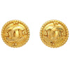 Chanel Vintage CC Round Clip-On Earrings Metal
