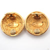 Chanel Vintage CC Round Button Clip-On Earrings Metal