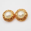 Secondhand Chanel Vintage Round Clip-On Earrings Metal with Faux