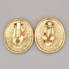 Secondhand Chanel clips bouton ovale ange logo Gold-plated