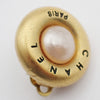 Secondhand Chanel Vintage Round Clip-On Earrings Metal with Faux