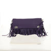 Prada Double Turn Lock Flap Bag Leather with Fringe