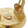 Chanel Vintage Round CC Button Clip-On Earrings Metal and Faux Pearl