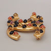 Chanel CC Logo Brooch Crystal Embellished Metal