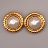 Secondhand Chanel Vintage Round Clip-On Earrings Metal with Faux