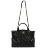 Chanel Gold Bar Tote Quilted Aged Calfskin