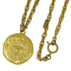 Chanel Vintage CC Round Pendant Chain Necklace Metal