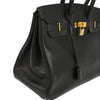 Hermes Birkin Handbag Black Ardennes with Gold Hardware