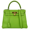 Hermes Kelly Handbag Green Gulliver with Gold Hardware