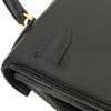 Secondhand Hermes Kelly Handbag Black Box Calf with Gold Hardware