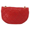 Chanel Camellia Rounded Clutch Satin and Leather