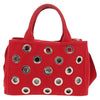 Secondhand Prada Canapa Convertible Tote Grommet Embellished