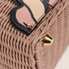 Secondhand Prada Comic Basket Bag Wicker with Applique