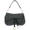 Christian Dior Vintage Double Saddle Bag Diorissimo Canvas