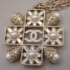 Secondhand Chanel CC Graduated Long Necklace Metal and Faux Pearls