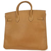 Secondhand Hermes HAC Birkin Bag Brown Vache Naturelle with Gold Hardware