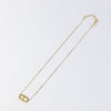 Secondhand Christian Dior CD Pendant Necklace Metal and Crystals