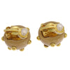 Secondhand Chanel Vintage CC Round Cutout Clip-On Earrings