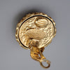 Secondhand Chanel Vintage CC Round Button Clip-On Earrings Metal and Wood