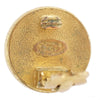 Chanel Vintage Round CC Button Clip-On Earrings Metal and Faux Pearl
