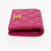Secondhand Chanel Textured CC Bifold Wallet Quilted Caviar