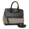 Salvatore Ferragamo Studio Satchel Gancini Jacquard and Leather
