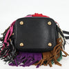 Saint Laurent Fringe Emmanuelle Bucket Bag Multicolor Leather