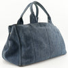 Secondhand Prada Canapa Tote Blue Denim Jeans Bags