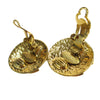 Chanel Vintage CC Round Clip-On Earrings Metal