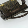 Fendi Vintage Top Handle Lock Box Bag Zucca Canvas