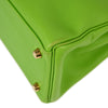 Secondhand Hermes Kelly Handbag Green Gulliver with Gold Hardware