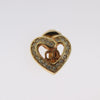 Secondhand Christian Dior CD Heart Clip-on Earrings Metal and Crystals