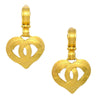 Secondhand Chanel Vintage CC Heart Cut Out Drop Clip-On Earrings