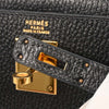 Hermes Kelly Handbag Black Ardennes with Gold Hardware