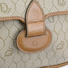 Christian Dior Vintage Honeycomb Shoulder Bag Canvas and Leather