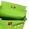 Secondhand Hermes Kelly Handbag Green Gulliver with Gold Hardware