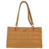 Chanel Vintage Chocolate Bar Zip Around Tote Quilted Calfskin