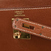 Secondhand Hermes Kelly Handbag Brown Chevre de Coromandel with Gold Hardware