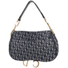 Christian Dior Vintage Double Saddle Bag Diorissimo Canvas
