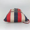 Gucci Logo Drawstring Backpack Striped Canvas