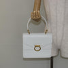 Secondhand Celine Gancini Handbag White Leather Bags