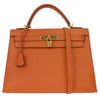 Hermes Kelly Handbag Orange Epsom with Gold Hardware