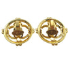 Secondhand Chanel Vintage CC Round Cutout Clip-On Earrings