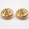 Chanel Vintage CC Round Button Clip-On Earrings Metal