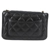 Secondhand Chanel Foldable Tote Bag with Chain Quilted Caviar with Printed